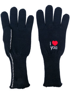 перчатки с вышивкой Raf Simons