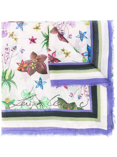 floral print frayed edge scarf  Luisa Cerano