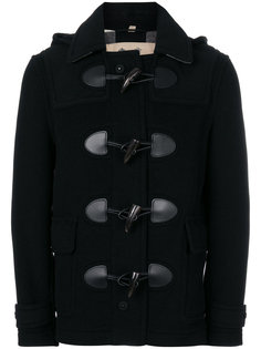 пальто с кожаной отделкой Burberry