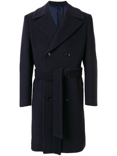 двубортное пальто с поясом Mp  Massimo Piombo