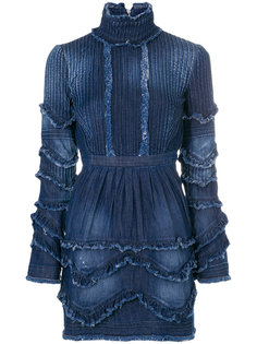 джинсовое платье с оборкой Dsquared2