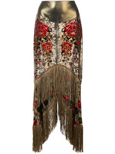 юбка с неравномерным подолом и бахромой Anna Sui