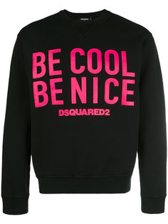 толстовка с принтом Be Cool Be Nice Dsquared2