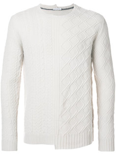 асимметричный свитер контрастной вязки Paolo Pecora