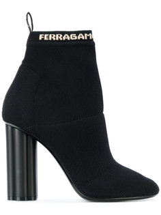 ботинки с носочной вставкой с принтом логотипа Salvatore Ferragamo