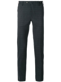 брюки строгого кроя в клетку Pt01