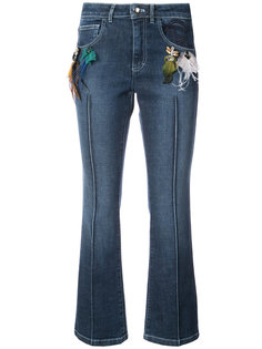 расклешенные джинсы с отделкой перьями Sonia Rykiel