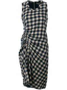 платье в клетку со сборками James Perse