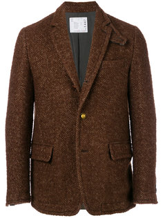 твидовый пиджак с узором-елочкой Sacai