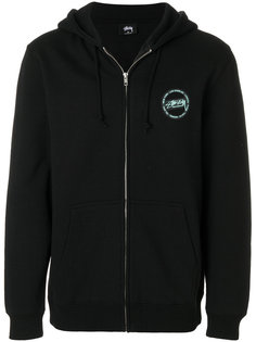 толстовка на молнии с капюшоном и логотипом Stussy