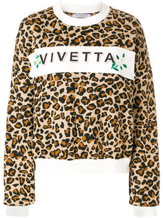 толстовка с леопардовым узором и логотипом Vivetta