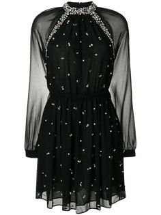 декорированное платье с прозрачными рукавами Michael Michael Kors