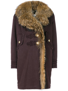 пальто мешковатого кроя с меховой оторочкой  Bazar Deluxe