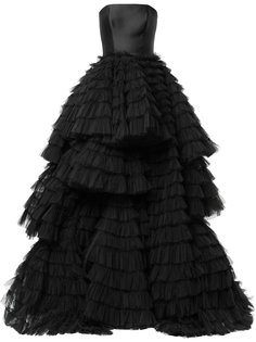 frill-layered flared gown Isabel Sanchis
