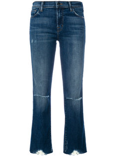 укороченные джинсы с потертой отделкой J Brand