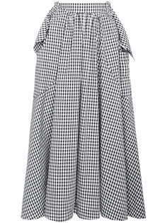 ruffled cotton gingham midi skirt  Rejina Pyo