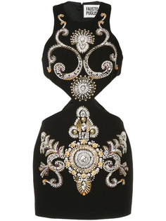 декорированное платье мини с вырезными деталями Fausto Puglisi