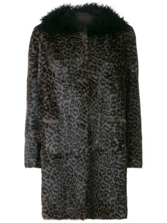 пальто с леопардовым узором Salvatore Santoro