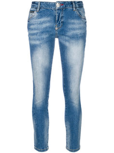 джинсы кроя скинни с цветочными нашивками Philipp Plein
