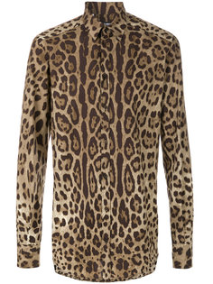 рубашка с леопардовым принтом Dolce & Gabbana