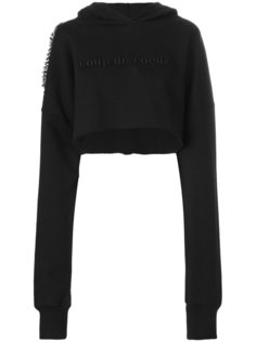 embellished crop hoodie Coup De Coeur