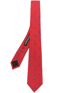 галстук в горошек с черепами Alexander McQueen