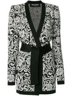 кардиган с поясом и орнаментом Balmain