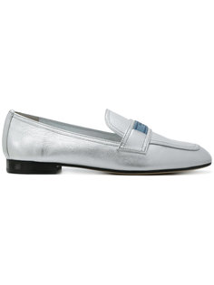 logo patch loafers Prada