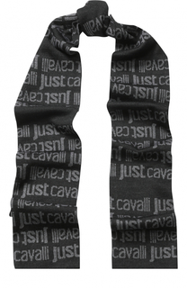 Шерстяной шарф с логотипом бренда Just Cavalli