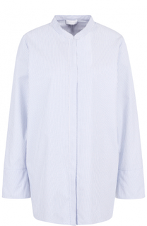 Хлопковая блуза свободного кроя с воротником-стойкой Escada Sport