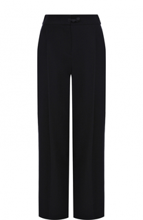 Шерстяные широкие брюки со стрелками и карманами Armani Collezioni