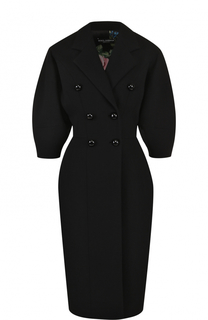 Шерстяное двубортное пальто с укороченным рукавом Dolce &amp; Gabbana