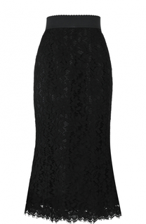 Однотонная кружевная юбка-миди Dolce &amp; Gabbana
