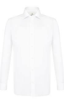 Хлопковая сорочка с воротником кент Luigi Borrelli