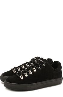 Замшевые кеды на шнуровке с внутренней меховой отделкой Dsquared2