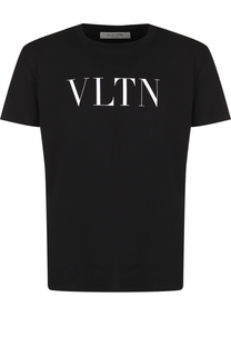 Хлопковая футболка с надписью Valentino
