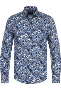 Хлопковая сорочка с воротником кент Sand