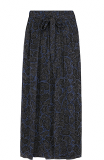 Шелковая юбка-макси с принтом и поясом Isabel Marant Etoile