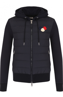 Хлопковая толстовка на молнии с пуховой вставкой Moncler