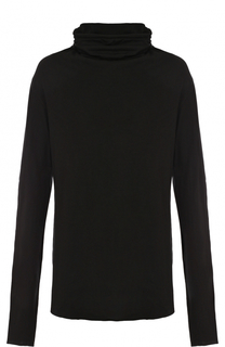 Удлиненный хлопковый лонгслив с воротником-стойкой Lost&amp;Found