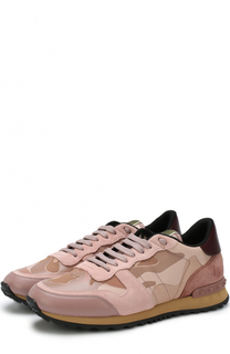 Комбинированные кроссовки Rockrunner с принтом Valentino
