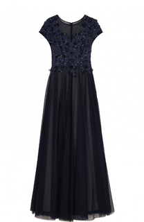 Приталенное платье-макси с коротким рукавом и вышивкой Basix Black Label