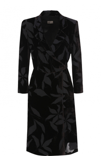 Платье-миди с запахом и укороченным рукавом Armani Collezioni