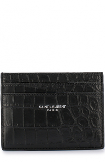 Кожаный футляр для кредитных карт с тиснением Saint Laurent