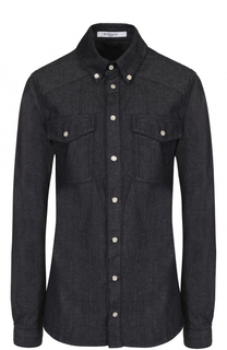 Приталенная джинсовая блуза с логотипом бренда Givenchy