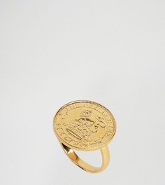Позолоченное кольцо с английским шестипенсовиком Katie Mullally - Золотой
