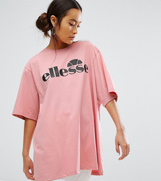 Оверсайз-футболка с контрастным логотипом Ellesse - Розовый