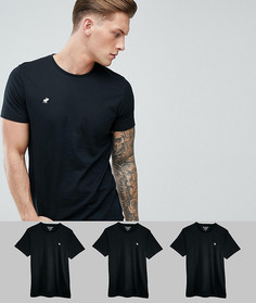 3 черные обтягивающие футболки с круглым вырезом Abercrombie & Fitch - Черный