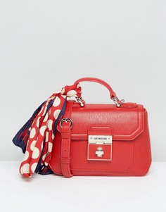 Сумка с короткими ручками и шарфом Love Moschino - Красный