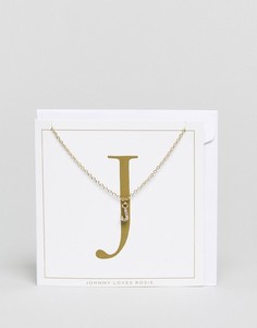 Ожерелье с инициалом J Johnny Loves Rosie - Золотой